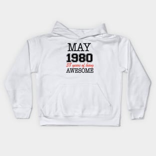 May1980 38 Years Of Being Awesome T Shirts Kids Hoodie